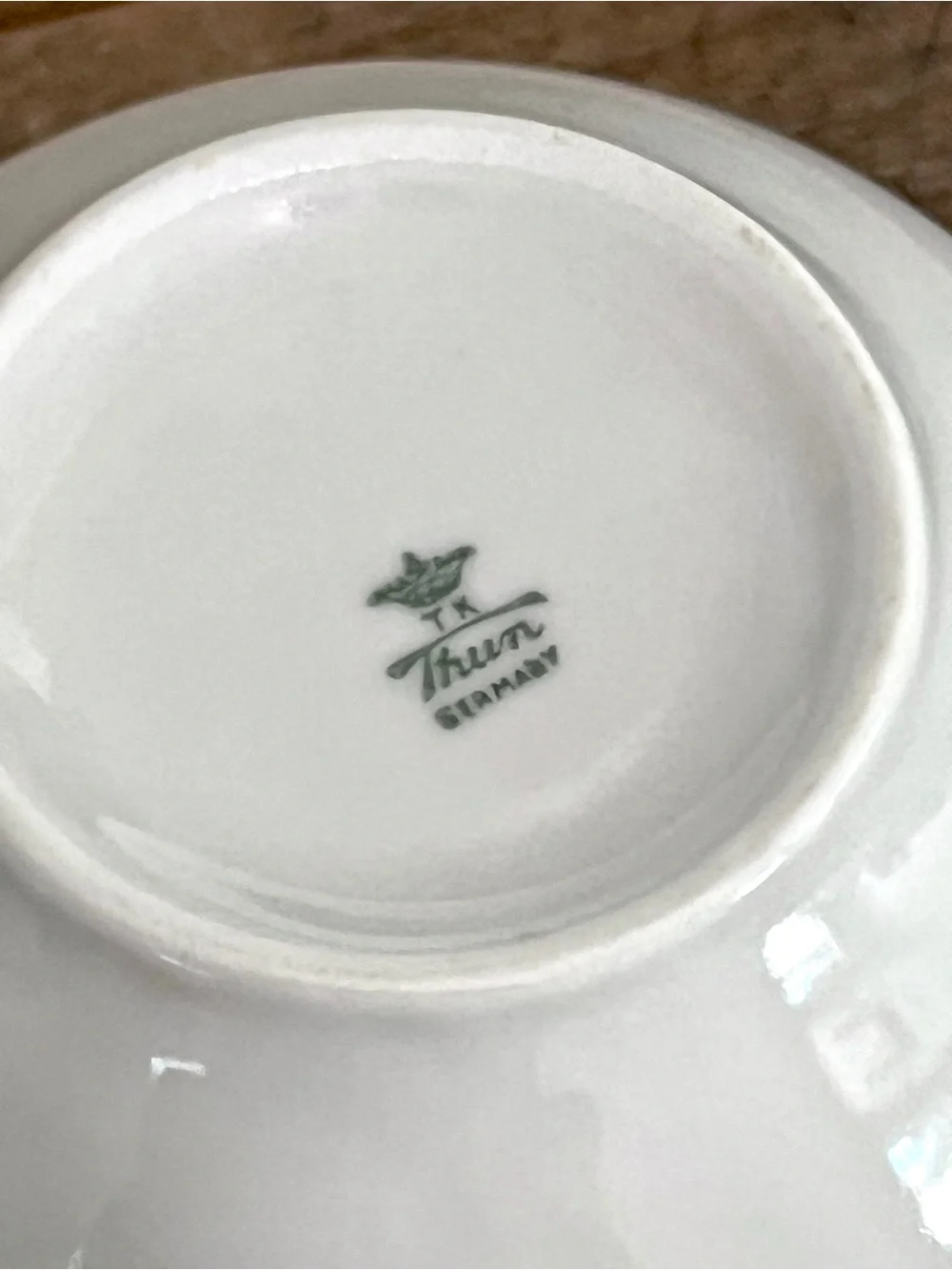Vintage TK Thun Germany Greek Key White Gold Teacups Set of 8